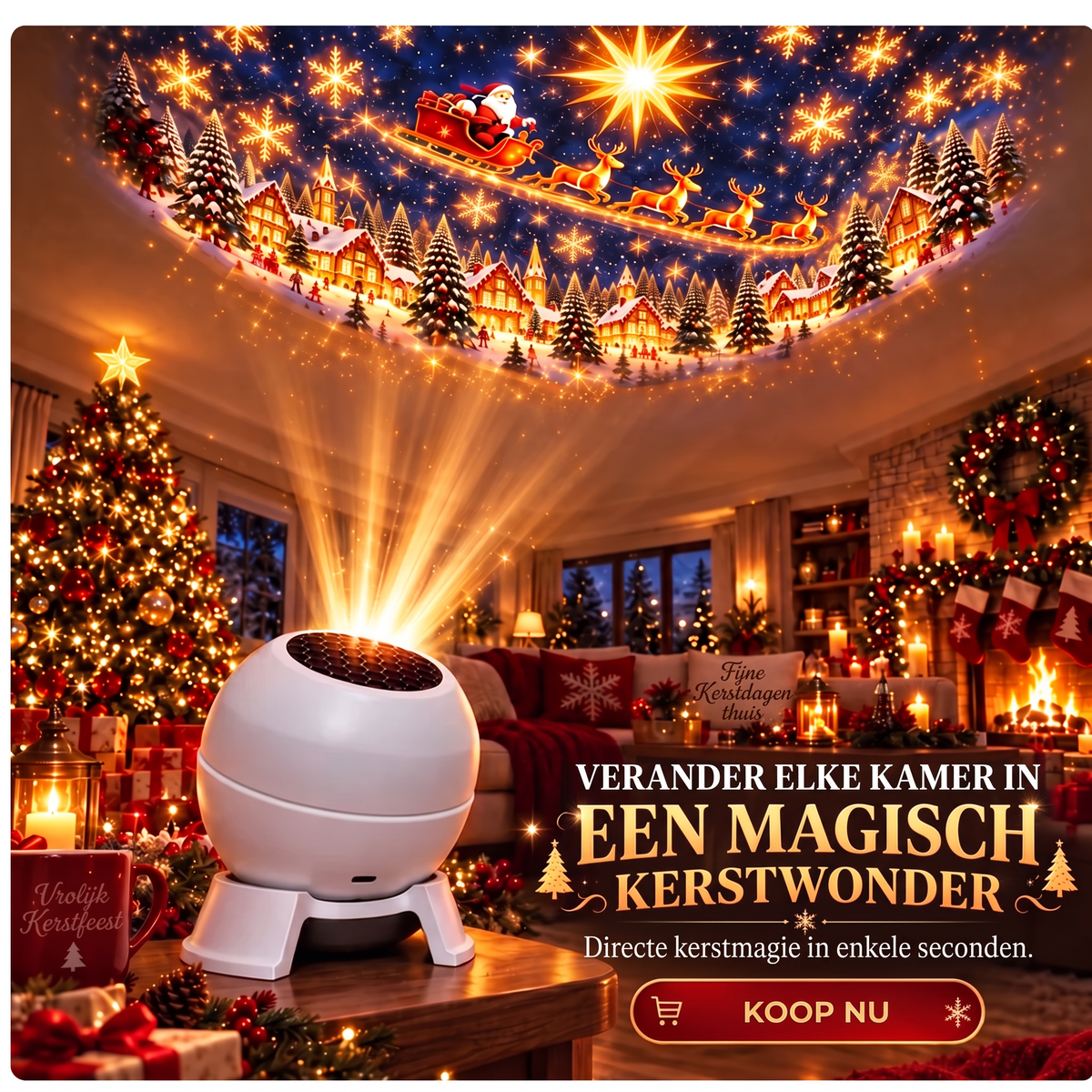 🎁✨Officiële Nederlandse merkshop | 🎅🎄 𝑺𝒖𝒊𝒊𝒂𝒐® Slimme holografische projector (HD intelligente dynamische 5D-projectie)