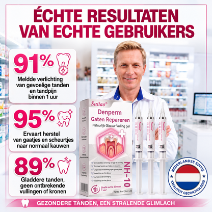 𝑺𝒖𝒊𝒊𝒂𝒐® 🪁DenPerm🎉 —  Gaten Repareren Natuurlijk Glazuur Vulling gel, Gevoelige Tanden en Verzwakt Tandglazuur.